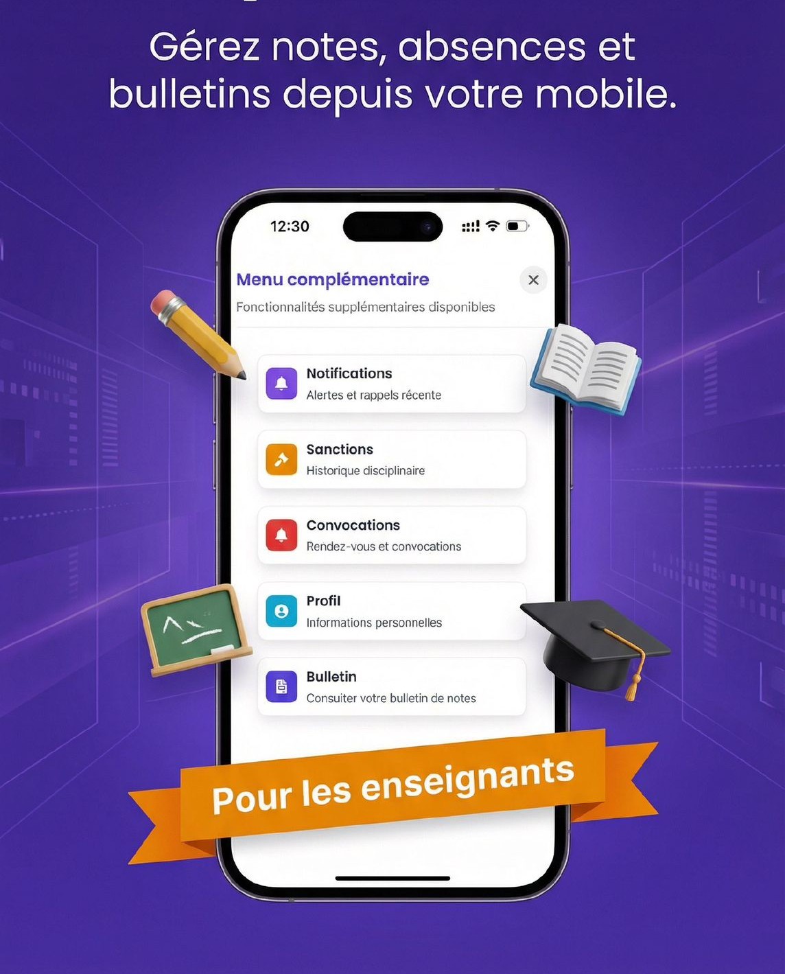 Espace enseignant ARIA – saisie des notes, présences et devoirs